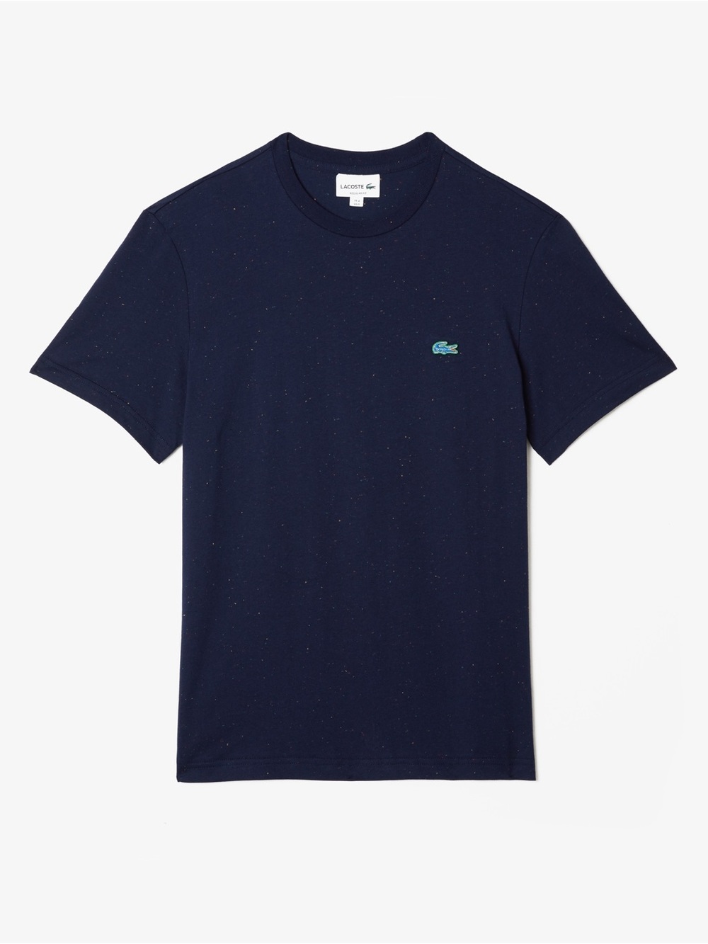 Lacoste Men’s 4X Navy Blue Speckled Crewneck TShirt Embroidered Logo NWOT Preppy